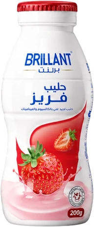 عبوة حليب برلنت بنكهة الفريز 200 مل